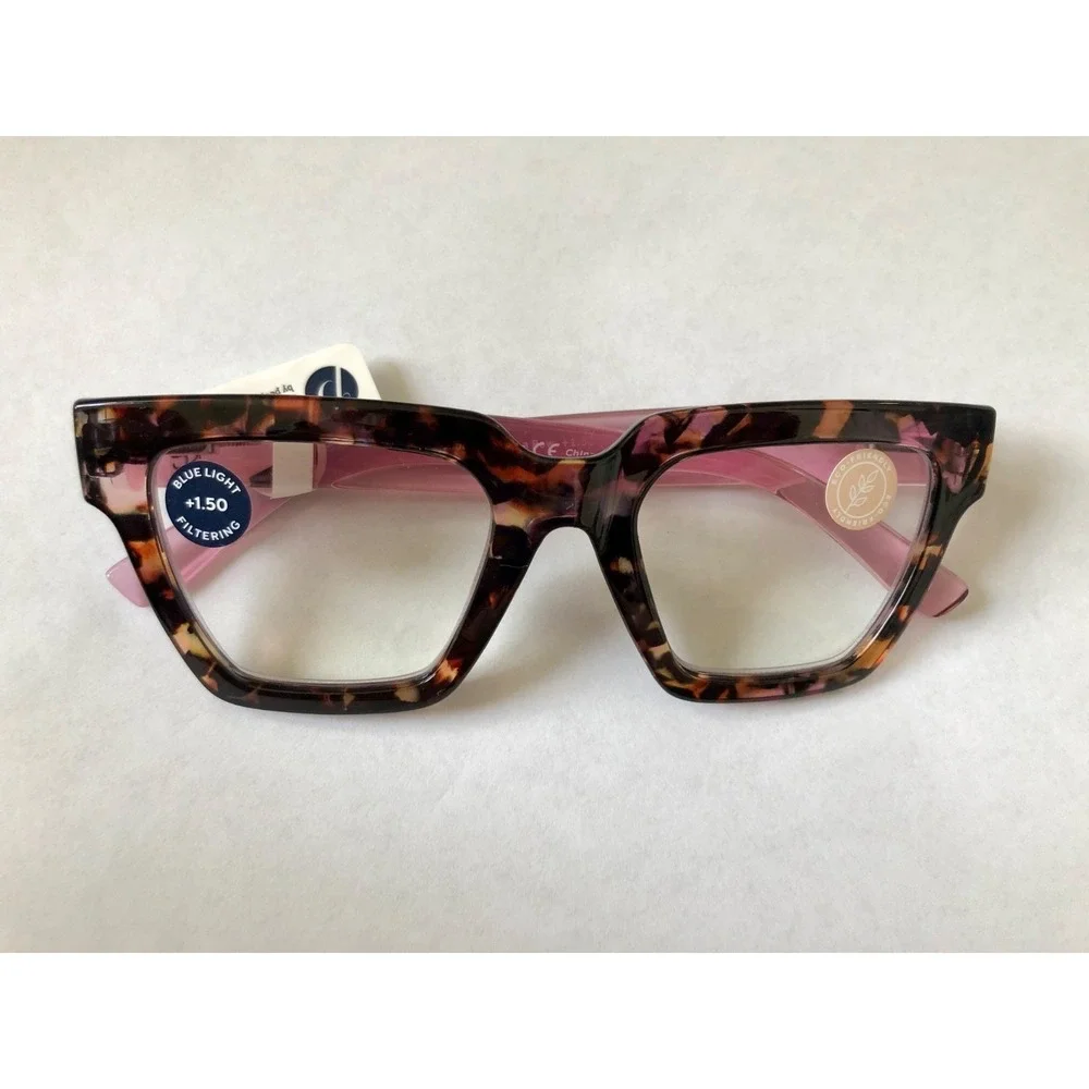 NEW PINK BOTANICA TAKE A BOW PEEPERS BLUE LIGHT READING GLASSES +1.50